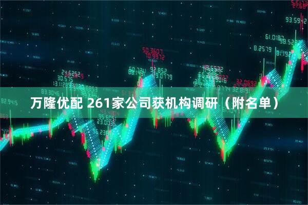 万隆优配 261家公司获机构调研（附名单）